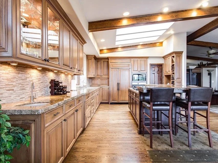 english design kitchen with solid oak doors