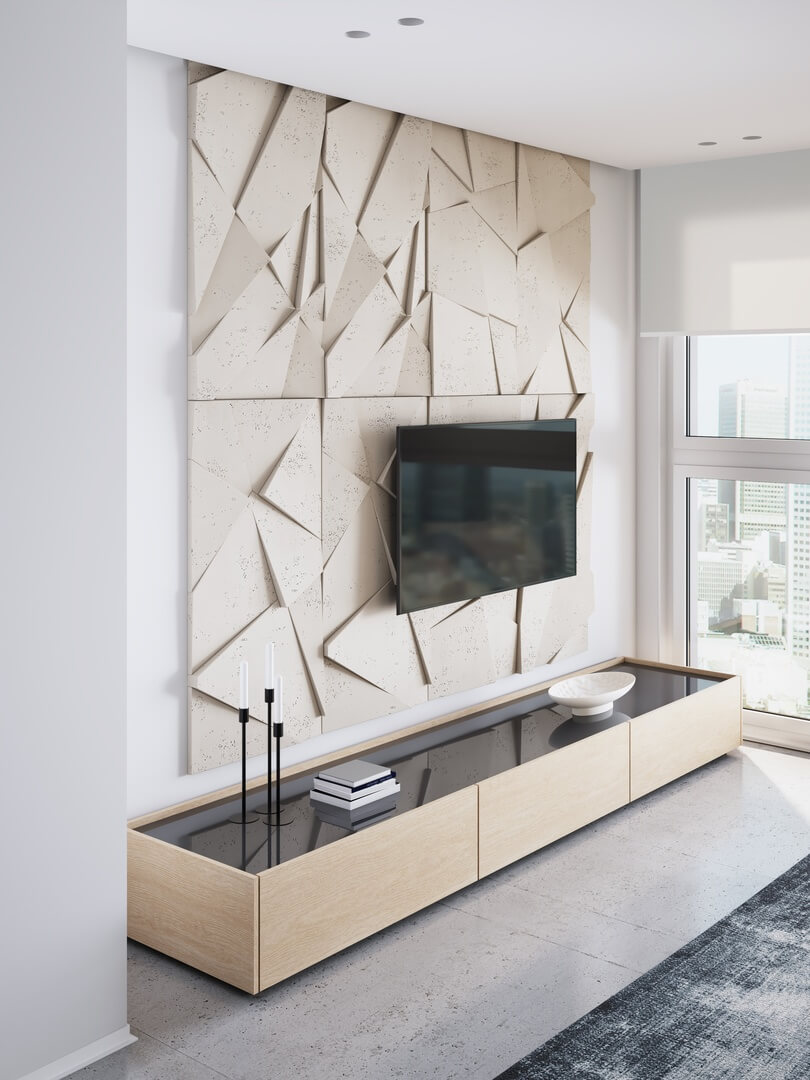 crystals geometric concrete wall panels