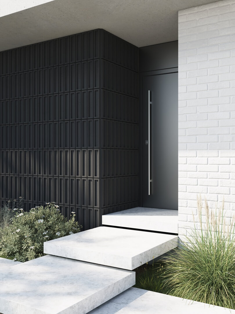 black concrete tiles