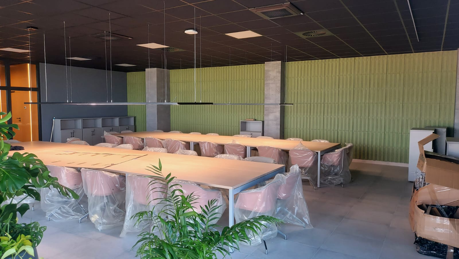 green concrete panels